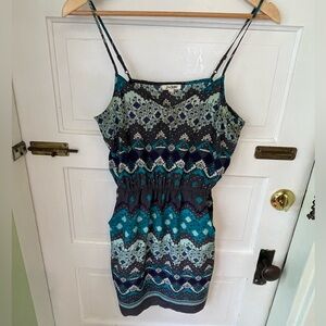 Silk printed dress - small